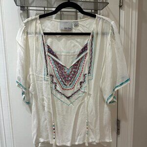 Chloe Liver Embroidered Top
